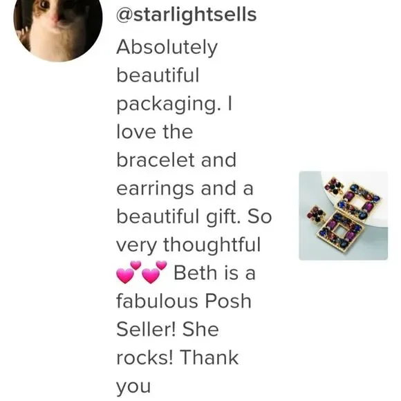 SEE OTHER LISTING Purple & Blue Rhinestone Geometric Statement Earrings - Picture 2 of 8